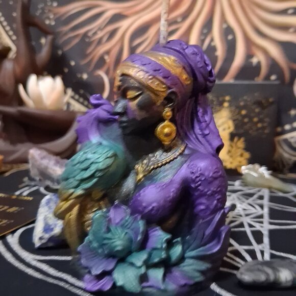 African Goddess and Phoenix Ritual Pillar